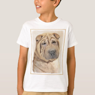 Shar Pei Painting - Cute Original Hund Art T Shirt