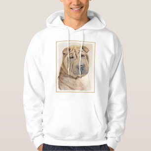 Shar Pei Painting - Cute Original Hund Art Tröja Med Luva