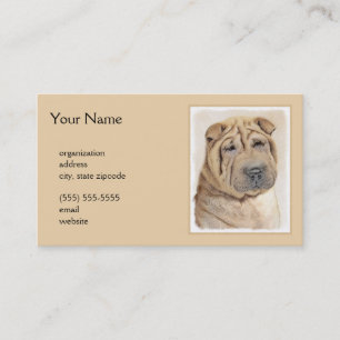 Shar Pei Painting - Cute Original Hund Art Visitkort
