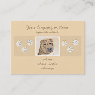 Shar Pei Painting - Cute Original Hund Art Visitkort