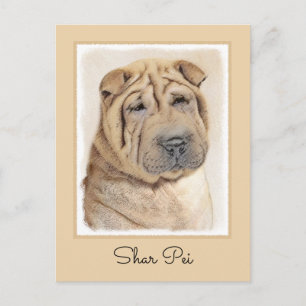 Shar Pei Painting - Cute Original Hund Art Vykort