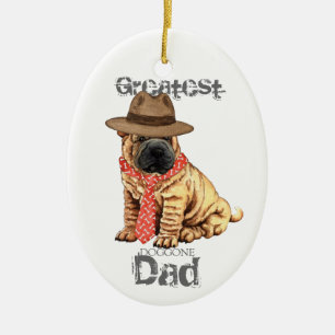 Shar-Pei Pappa Ceramic Ornament