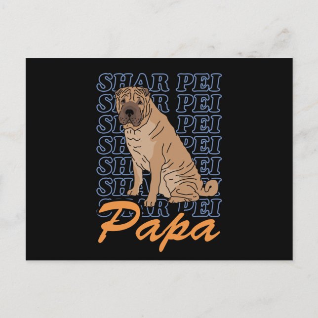 Shar Pei Pappa | Hundägare Shar-Peis Vykort (Framsida)