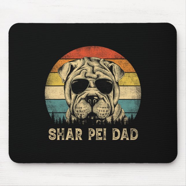 Shar Pei Pappa Hundälskare Fars dag Tee Musmatta (Framsidan)
