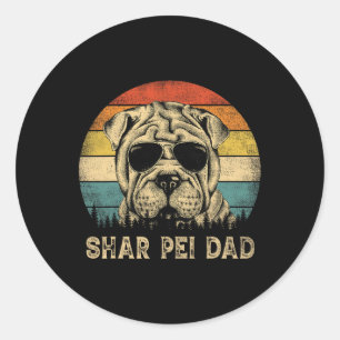 Shar Pei Pappa Hundälskare Fars dag Tee Runt Klistermärke