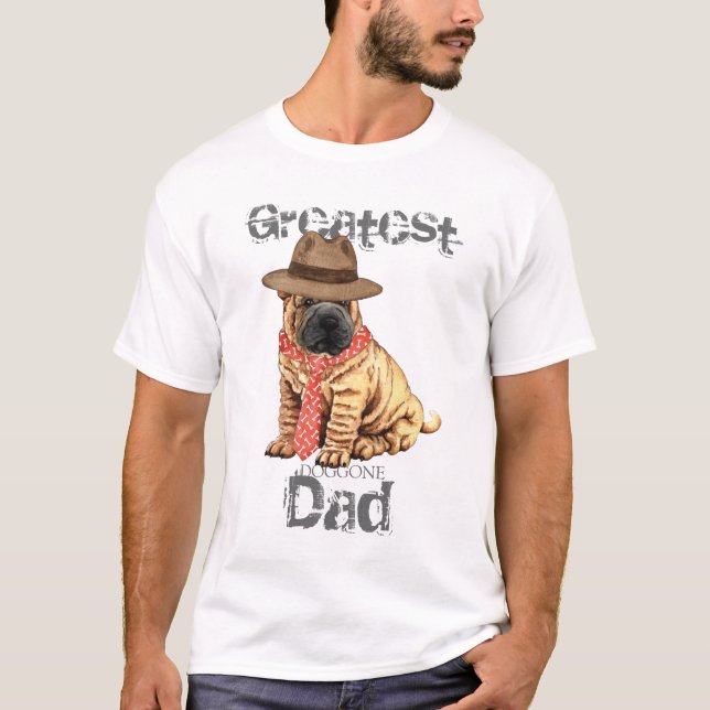 Shar-Pei Pappa T Shirt (Framsida)