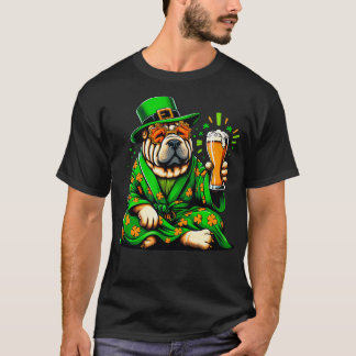 Shar Pei Patricks Day Outfit for Älskare Hund T Shirt