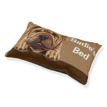 Shar Pei Peeking Hund Puppy Pillow Bed