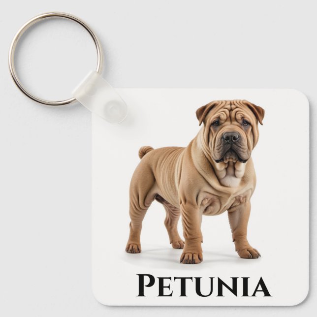 Shar-Pei Personalisera Nyckelring (Framsida)