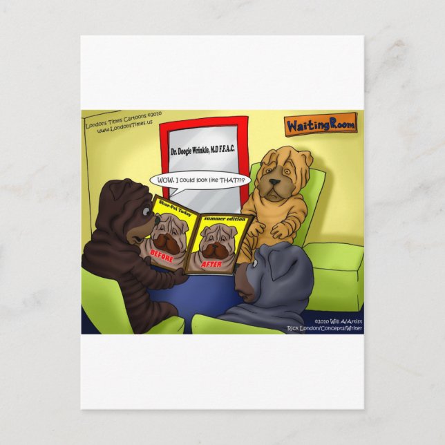 Shar-Pei Plastic Surgery Funny Tees Mugg & Gifts Vykort (Framsida)