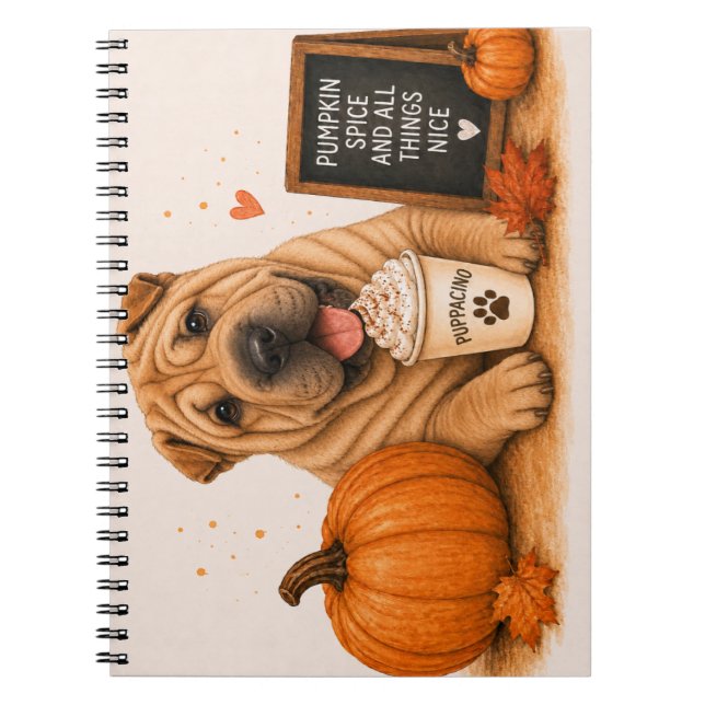 Shar Pei Pumpkin Spice Anteckningsbok (Framsidan)