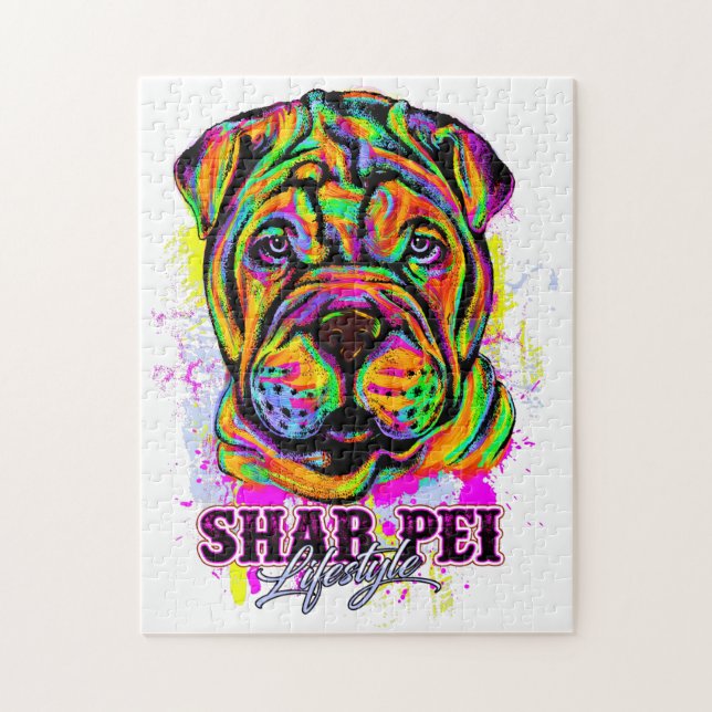 Shar Pei Puppy-Hund livsstil   Pussel (Vertikal)