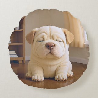 Shar Pei Puppy - Soft Serenity by WangWang Rund Kudde