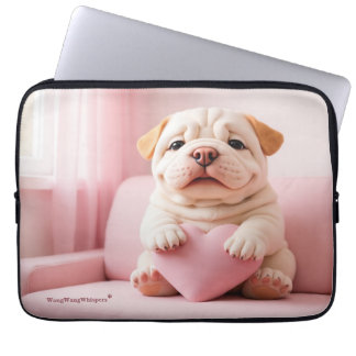 Shar Pei Puppy – Sweet Embrace by WangWang Laptop Fodral