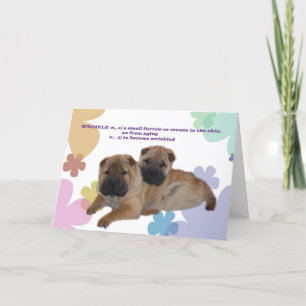 Shar Pei rynkar födelsedagkortet Kort
