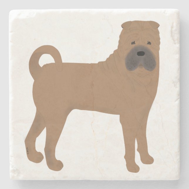 Shar Pei Stone Underlägg (Framsidan)