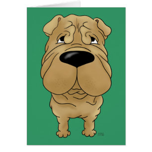 Shar-Pei - stor näsa och ända Hälsningskort
