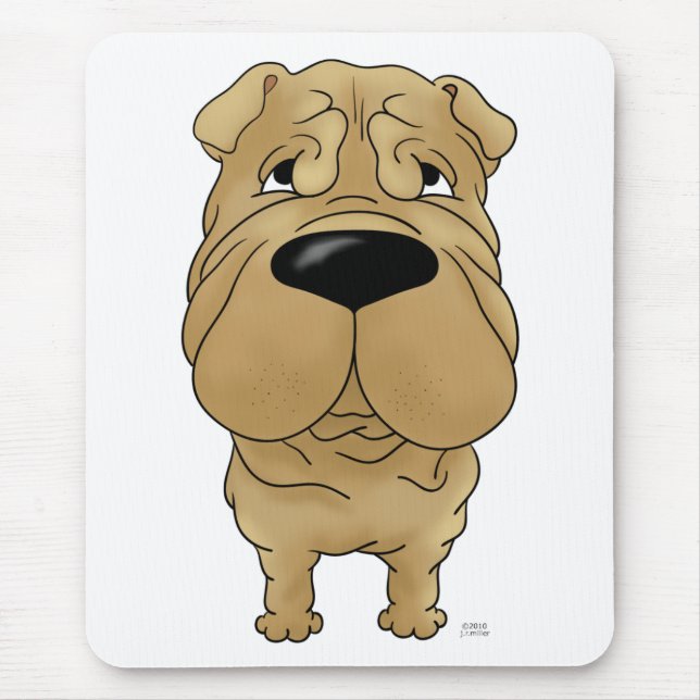 Shar-Pei - stor näsa och ända Musmatta (Framsidan)