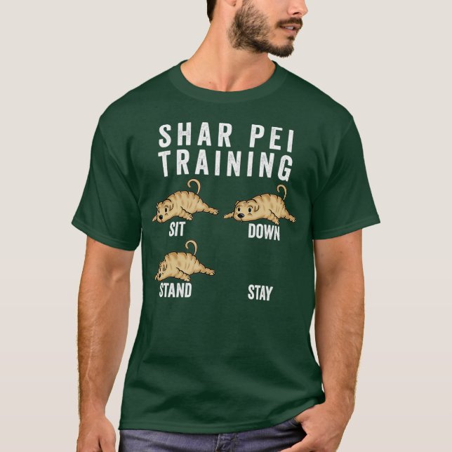 Shar Pei Training Hund T Shirt (Framsida)