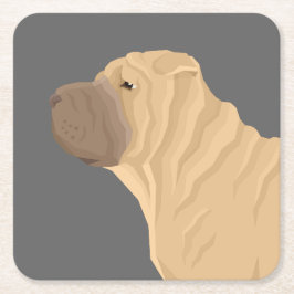 Shar Pei Underlägg Papper Kvadrat