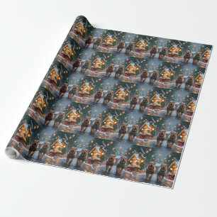 Shar Pei-valpar jul snö högtid Presentpapper
