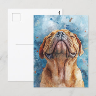Shar Pei Watercolor Painting Vykort