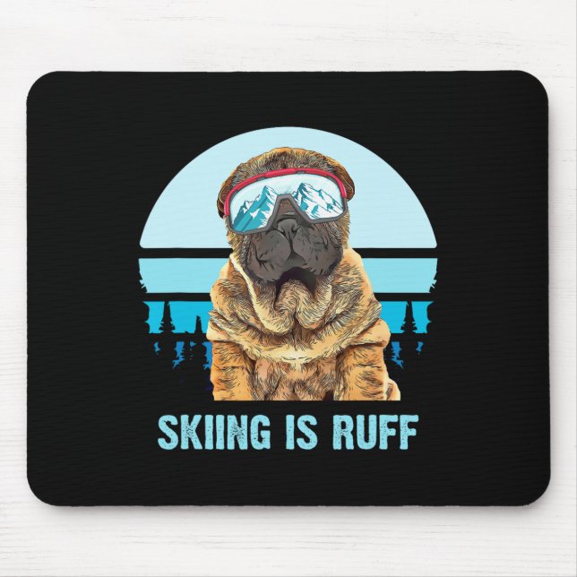 Shar-pei Winter Skiing är Ruff Ski Hund Lov Musmatta (Framsidan)