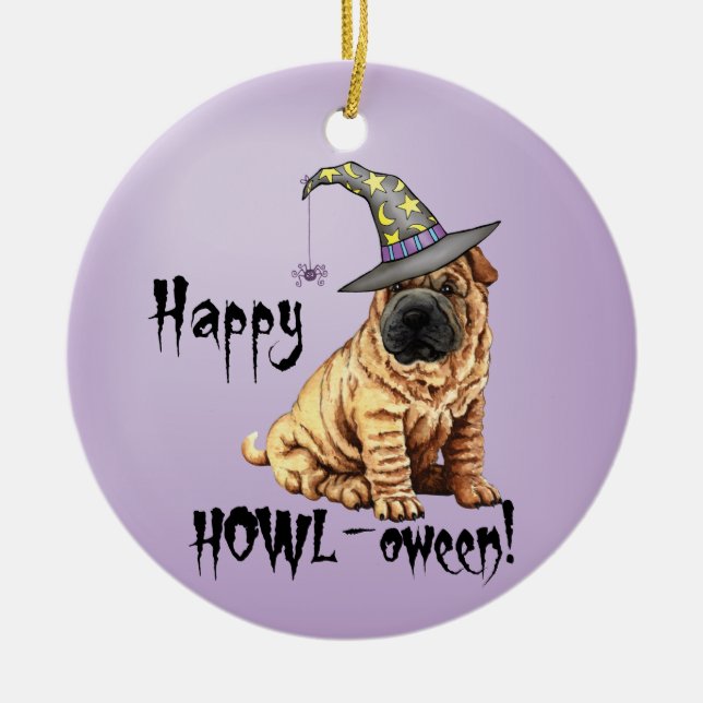 Shar-Pei Witch Ceramic Ornament (Framsidan)