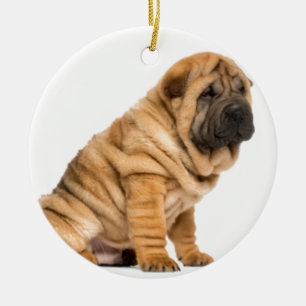 Shar peihund julgransprydnad keramik