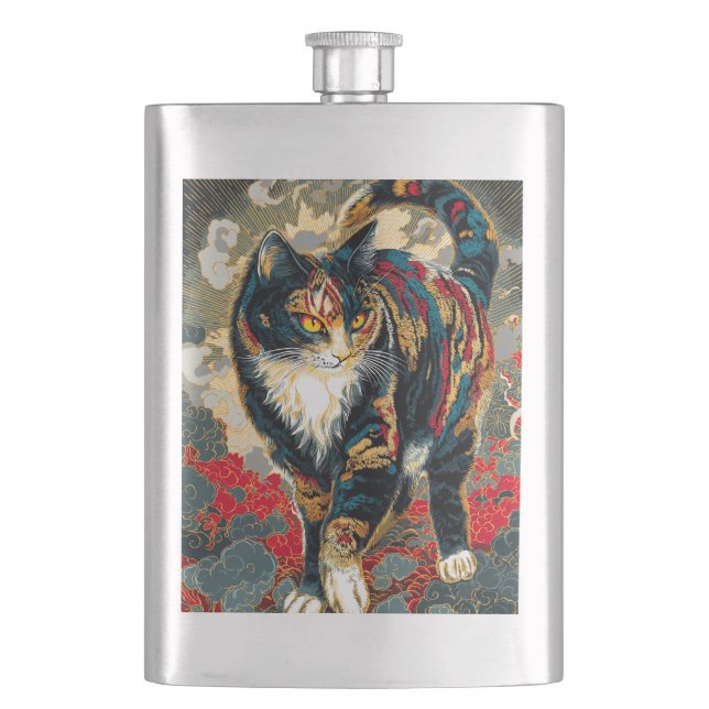 Sharaku Stil Kabuki Lucky Cat Fickplunta (Framsidan)