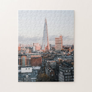 Shard i London, England Sunset Urban Panorama Pussel