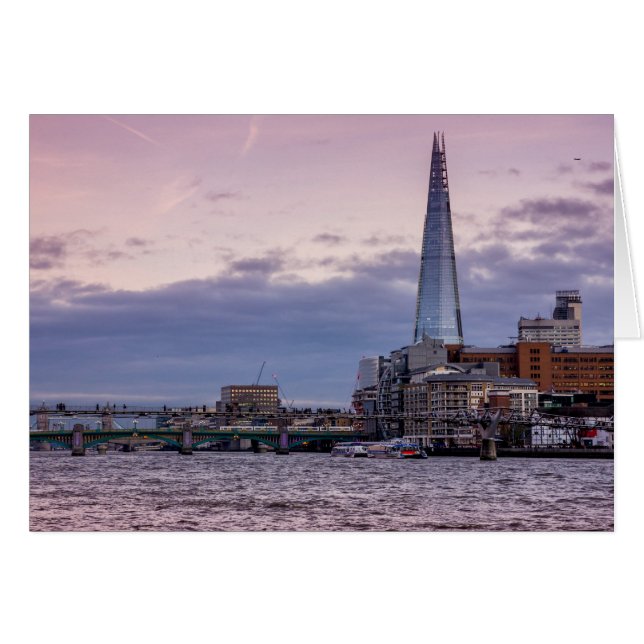 Shard in the Evening, London UK Hälsningskort (Framsidan Horizontal)