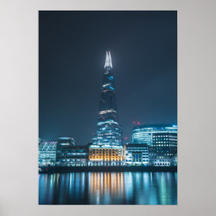 Shard London-bron på natten Poster