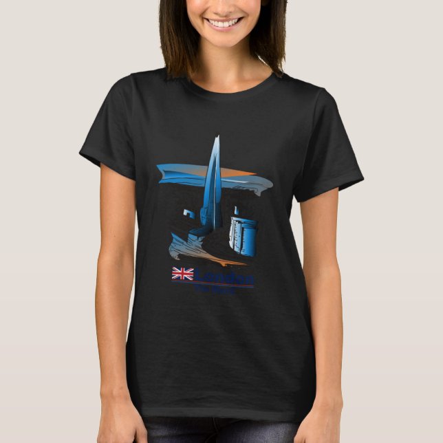 Shard of Glass London Bridge Tube Rail Station Eng T Shirt (Framsida)