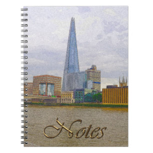 Shard, Thames River, London, England Anteckningsbok Med Spiral