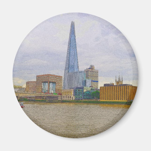 Shard, Thames River, London, England Magnet (Framsidan)