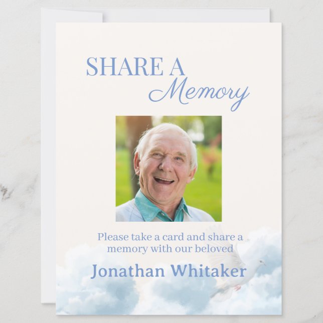 Share A Memory Sign Funeral Template (Framsida)