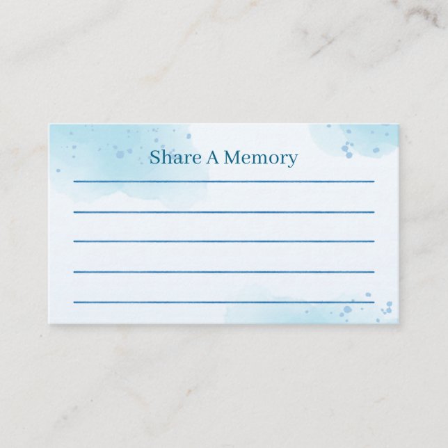 Share a Memory Template – Baby Blue Tilläggskort (Framsida)