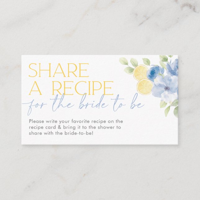 Share a recipe card Main Squeeze Bridal Shower Tilläggskort (Framsida)