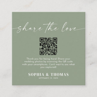 Share The Love QR Code Wedding Photo Sharing Tilläggskort