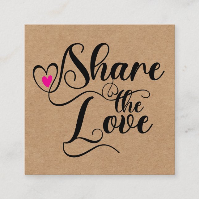 Share the love script typography referral card (Framsida)