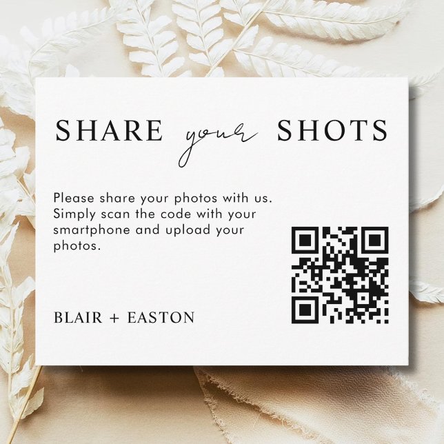 Share Your Shots QR Code Share the Love Wedding Julkort (Skapare uppladdad)