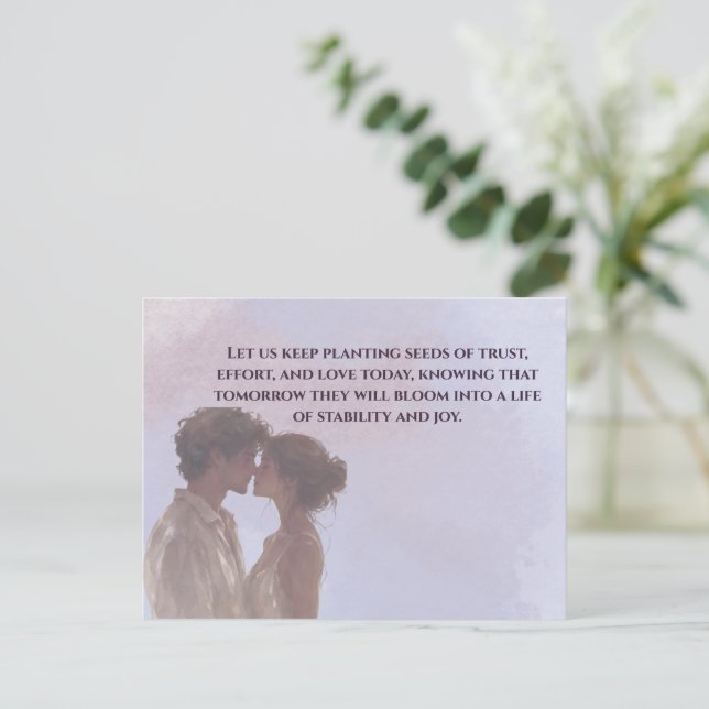 Shared Future & Growth Love Quote Postcard | Build Vykort (Stående Fram)