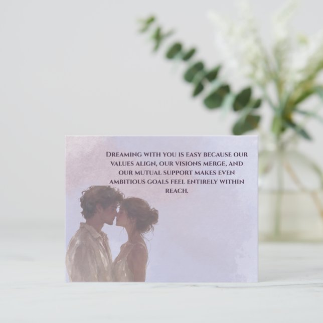 Shared Future & Growth Love Quote Postcard | Build Vykort (Stående Fram)
