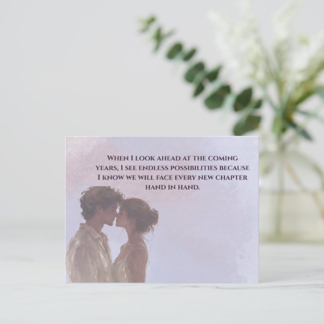 Shared Future & Growth Love Quote Postcard | Build Vykort (Stående Fram)