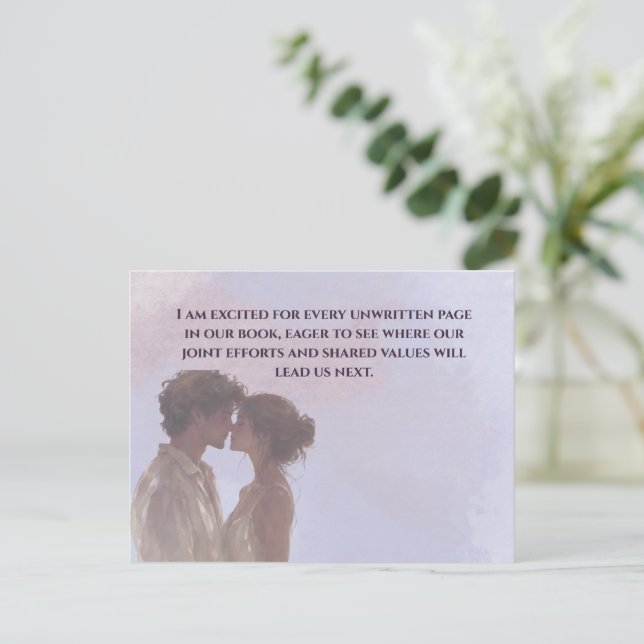 Shared Future & Growth Love Quote Postcard | Build Vykort (Stående Fram)