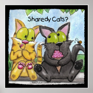 Sharedy Cats - Fånig och Tig Poster