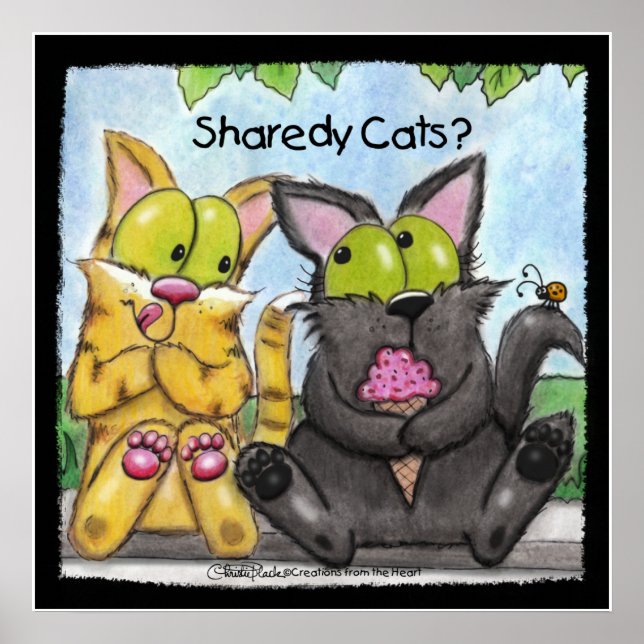 Sharedy Cats - Fånig och Tig Poster (Framsidan)