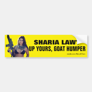 Sharialag? Upp med dig, getter! Bildekal