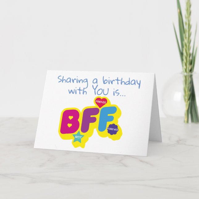 **SHARING BIRTHDAYS** ÄR MIN FAVORITE BIRTHDAY GIF KORT (Framsida)